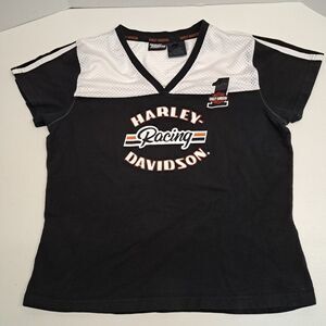 Harley Davidson Authentic Racing Athletic Breathable Shirt Women's L